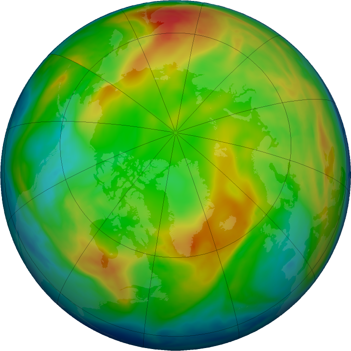 Arctic ozone map for 11 January 2017